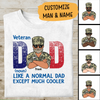 Veteran Dad Like A Normal Dad Except Much Cooler Personalized T-shirt, Best Gift For Veterans Occasion