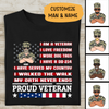 I Am Veteran I Love Freedom I Wore Dog Tags Pesonslized T-shirt For Dad Papa Grandpa Amazing Gift
