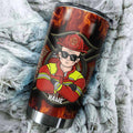 I'm A Grumpy Old Firefighter I Gotta Ask My Wife Personalized Tumbler, Best Gift For Firefighter