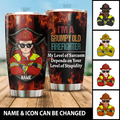 I'm A Grumpy Old Firefighter My Level Of Sarcasm Personalized Tumbler, Best Gift For Firefighter