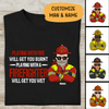 Playing With Fire Will Get You Burnt Playing With A Firefighter Will Get You Wet Personalized T-shirt For Dad Papa Grandpa