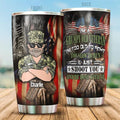 I'm A Grumpy Old Veteran I'm Too Old To Fight Too Slow To Run, I'l Just Shoot You And Be Done With It Personalized Tumbler, Best Gift For Veterans Day