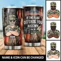 If The Flag Offends You Kiss My Vetass Personalized Tumbler, Best Gift For Veterans Day