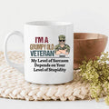 I'm A Grumpy Old Veteran My Level Of Sarcasm Personalized T-Shirt, Mug, Best Gifts For Veterans Day