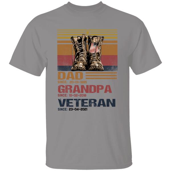 Dad Grandpa Veteran Personalized T-shirt For Dad Papa Grandpa