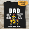 Dad Son's First Hero Personalized T-shirt For Dad Papa Grandpa Firefighter
