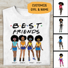 Best Friends Black Girl Personalized T-shirt For Girls Woman Afro Hair Style