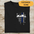 Thin Blue Line Personalized T-shirt Best Gift For Policeman