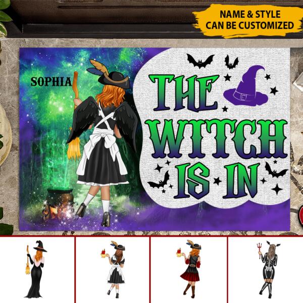 Witch Is In Custom Doormat, Best Gift For Halloween Decorations Indoor