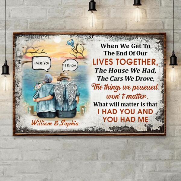 Customized Family Old Couple When We Get To The End Of Our Lives Together Custom Canvas, Best Gifts For Couple Wall Art, Couple Gift