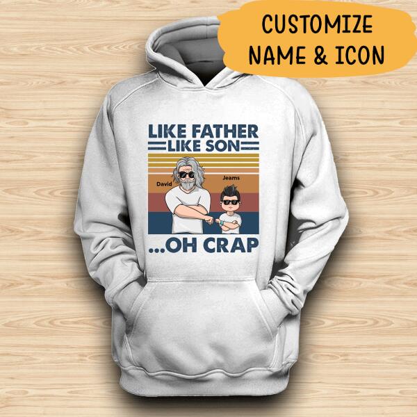 Like Father, Like Daughter Oh Crap Personalized T-shirt Family Custom Shirt, Gift For Family