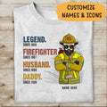 Fire Fighter, Husband, Daddy and Legend Personalized T-shirt Father's Day Gift