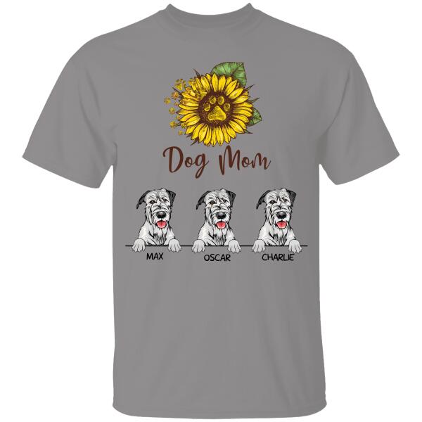 Dog Mom Sunflower Personalized T-shirt For Dog Lover Special Gift For Mother Mama