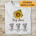 Dog Mom Sunflower Personalized T-shirt For Dog Lover Special Gift For Mother Mama