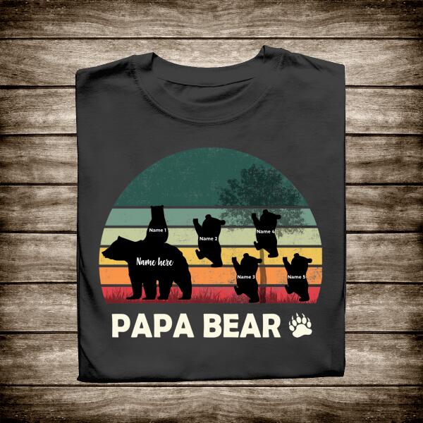Papa Bear Personalized T-shirt Amazing Gift For Dad Father