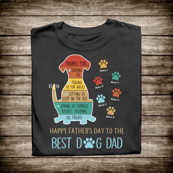 Best Dog Dad Vintage T-shirt Personalized Gift For Father Dog Lover