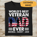 World's Best Veteran Dad Ever Personalized T-shirt, Best Gift For Dad Veterans