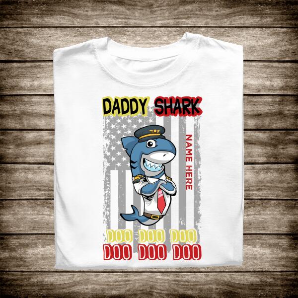Daddy Shark Doo Doo Doo Personalized T-Shirt Father's Day
