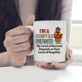 I'm A Grumpy Old Firefighter My Level Of Sarcasm Personalized T-Shirt, Best Gift For Firefighter