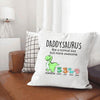 Daddy Saurus Personalized Gift Canvas Throw Pillow