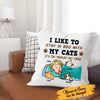 I Like To Stay In Bed With My Cats Personalized Throw Canvas Pillow For Cat Lover