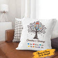 Grandma's Blessings Personalized Canvas Throw Pillow Special Gift For Mom Mother Grandma