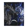 Custom Blanket Dragon and Tiger- Gift For My Family - Sherpa Blanket HG