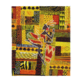 Custom Blanket - African Black Girl Dancing- Deluxe Sherpa Blanket ML