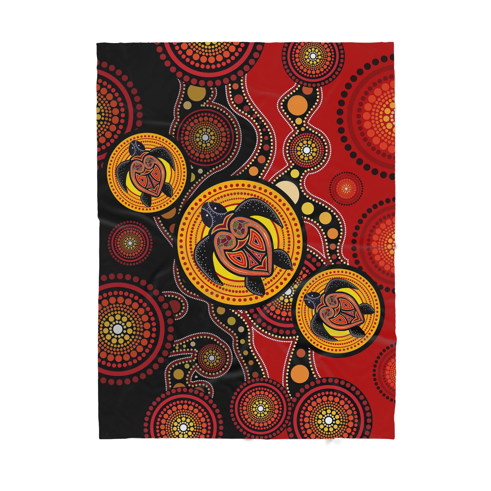 Aboriginal Australia Indigenous Turtles Pattern Sherpa Blanket HC