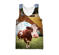 Lovely Cow 3D All Over Printed Shirts For Men And Woman