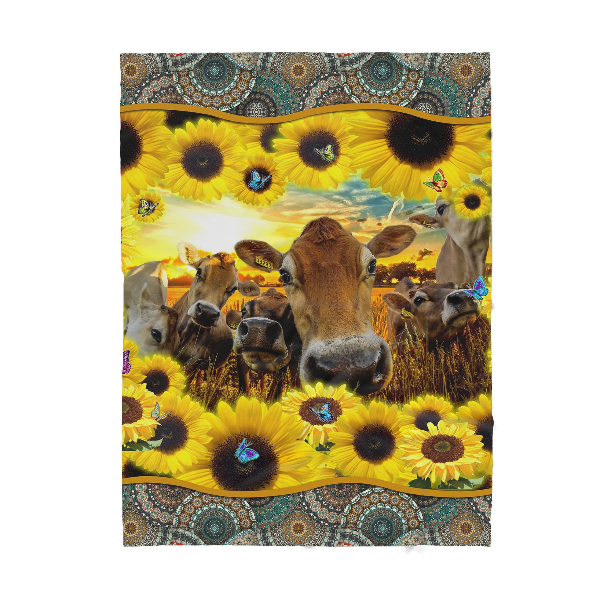 Custom Sherpa Blanket Mandala Sunflower Heifer Best Gift For Christmas MEI