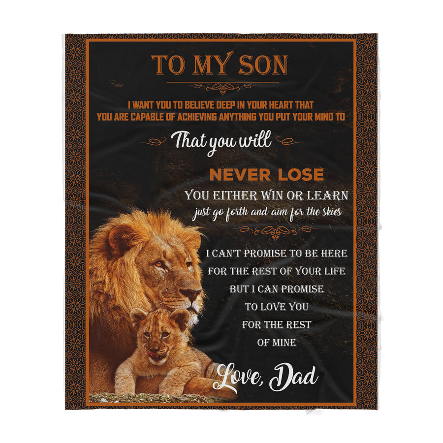 To my son Lion Best Gift for son Sherpa Blanket
