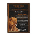 To my son Lion Best Gift for son Sherpa Blanket