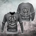 Mechanic Skull 3D All Over Printed Hoodie For Men and Women TN