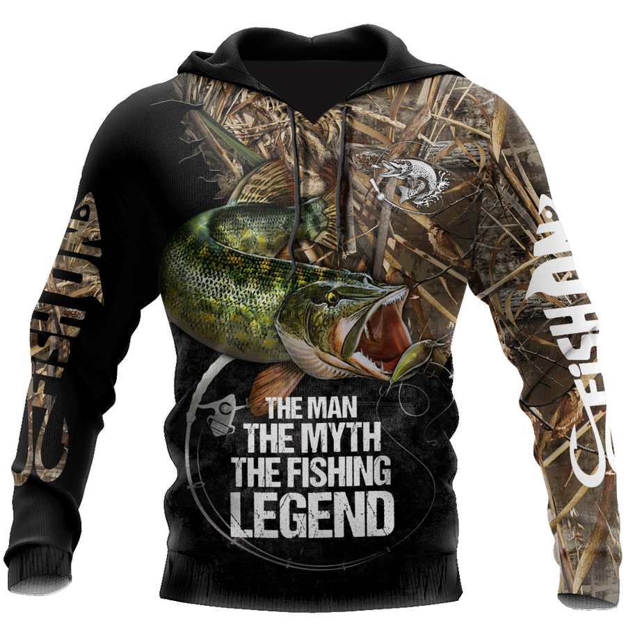Northern Pike fishing legend muddy camo design 3d print shirts