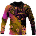 Amazing Polynesian Personalized Wave And Frangipani Unisex Deluxe Hoodie ML