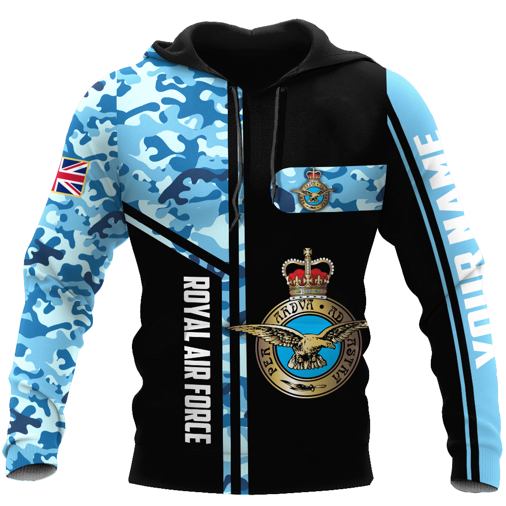 Custom name British Air Force Camo 3D Design print shirts