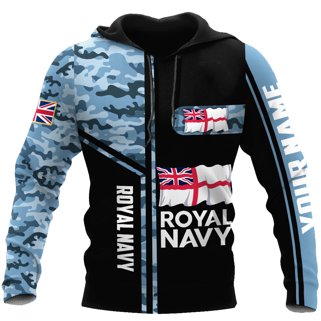 Custom name British Navy Camo 3D Design print shirts