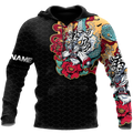 Custom Name Japanese Tiger 3D All Over Printed Unisex Shirts