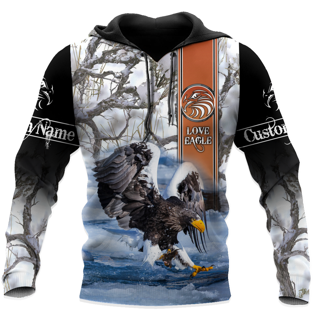 Customize Name Eagle 3D All Over Printed Shirts For Men and Women