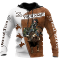Personalized Name Bull Riding 3D All Over Printed Unisex Shirts Brown Bull