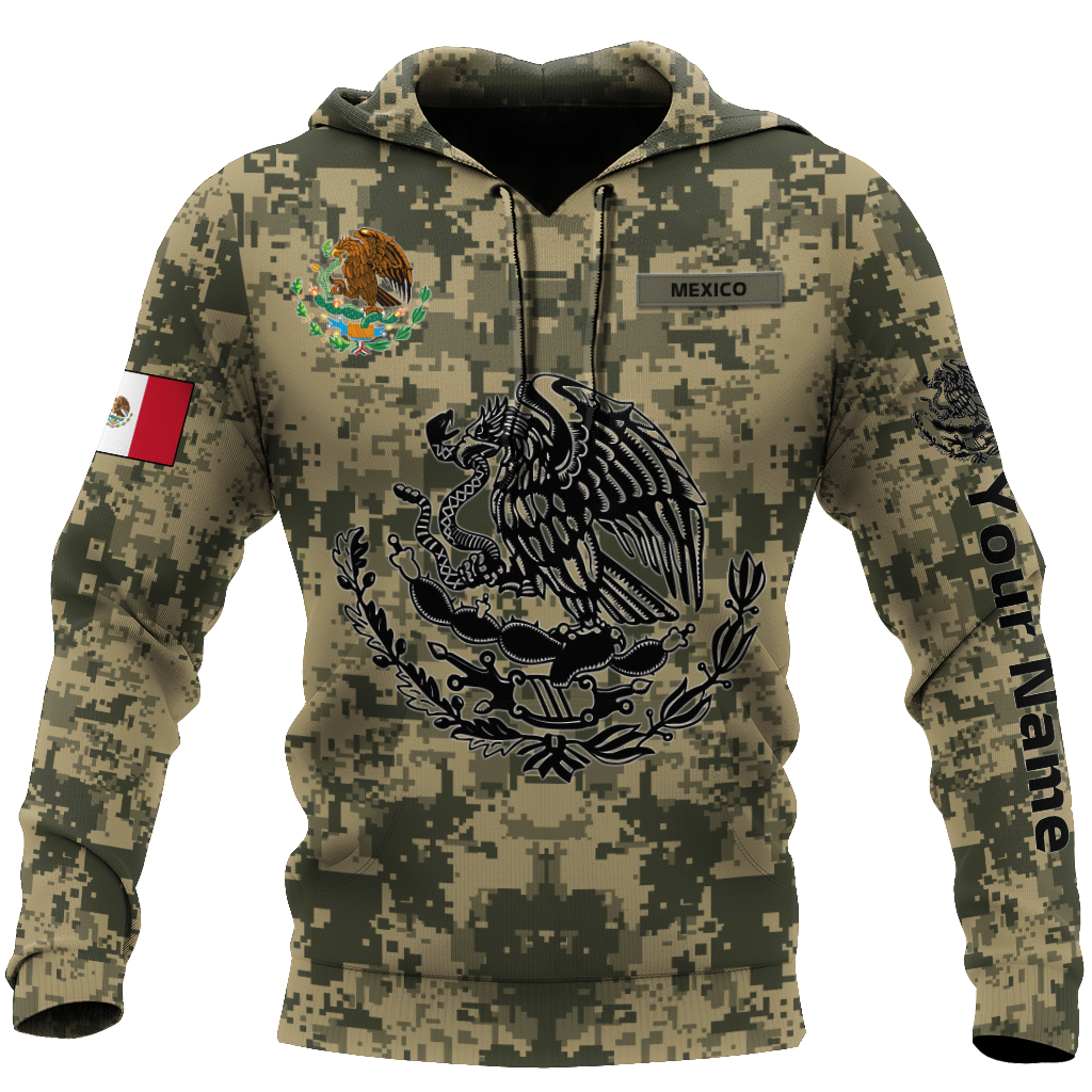 Personalized Name Mexico Coat Of Arms 3D Unisex Hoodie