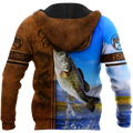 Bass Fishing water camo Cosplay leather 3D print shirts