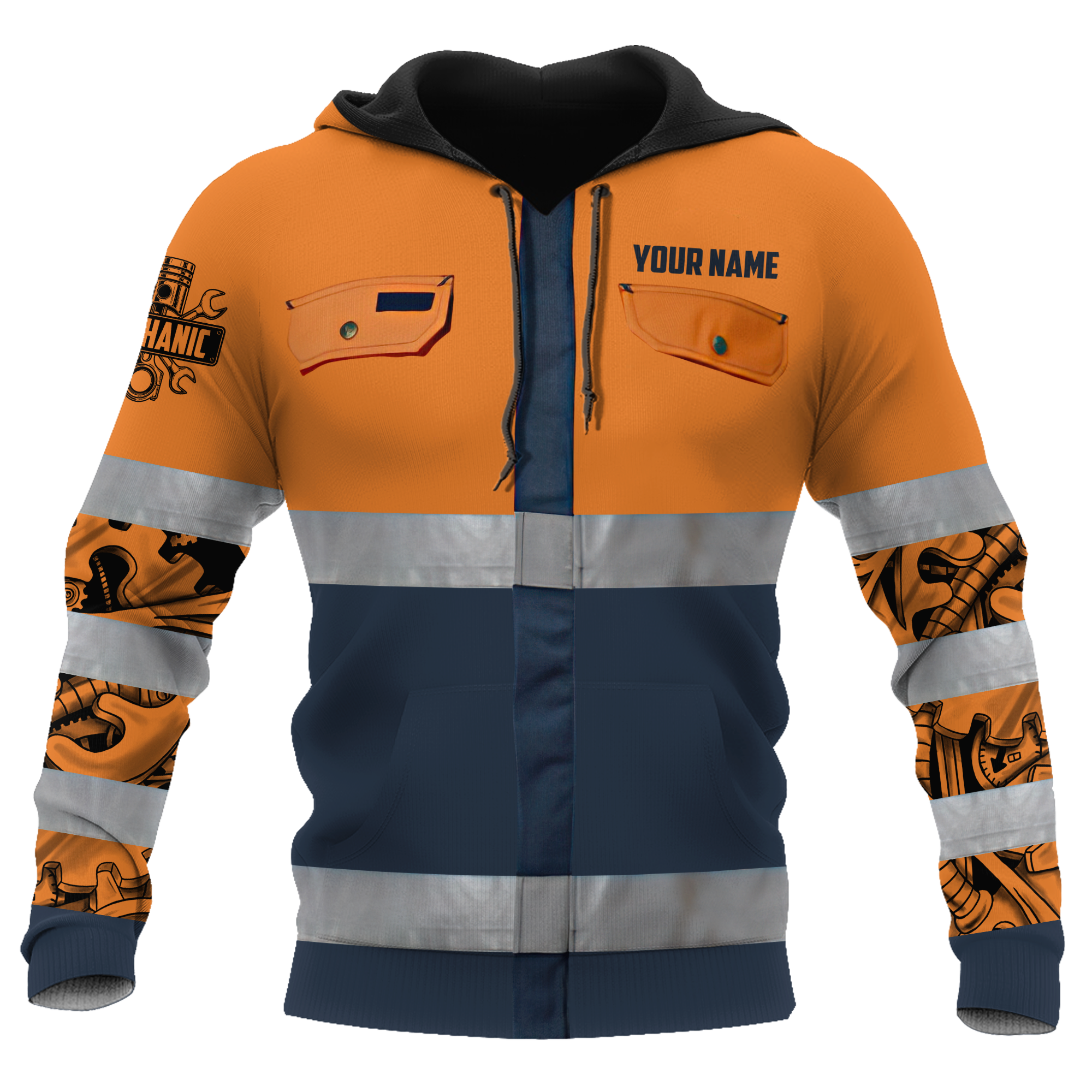 Personalized Mechanic Safety 3D All Over Printed Hoodie For Men and Women TN