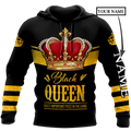 African Culture Custom Name Black Queen Unisex Hoodie ML