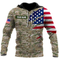 Remembrance The United States Camo Soldier 3D print shirts Proud Military