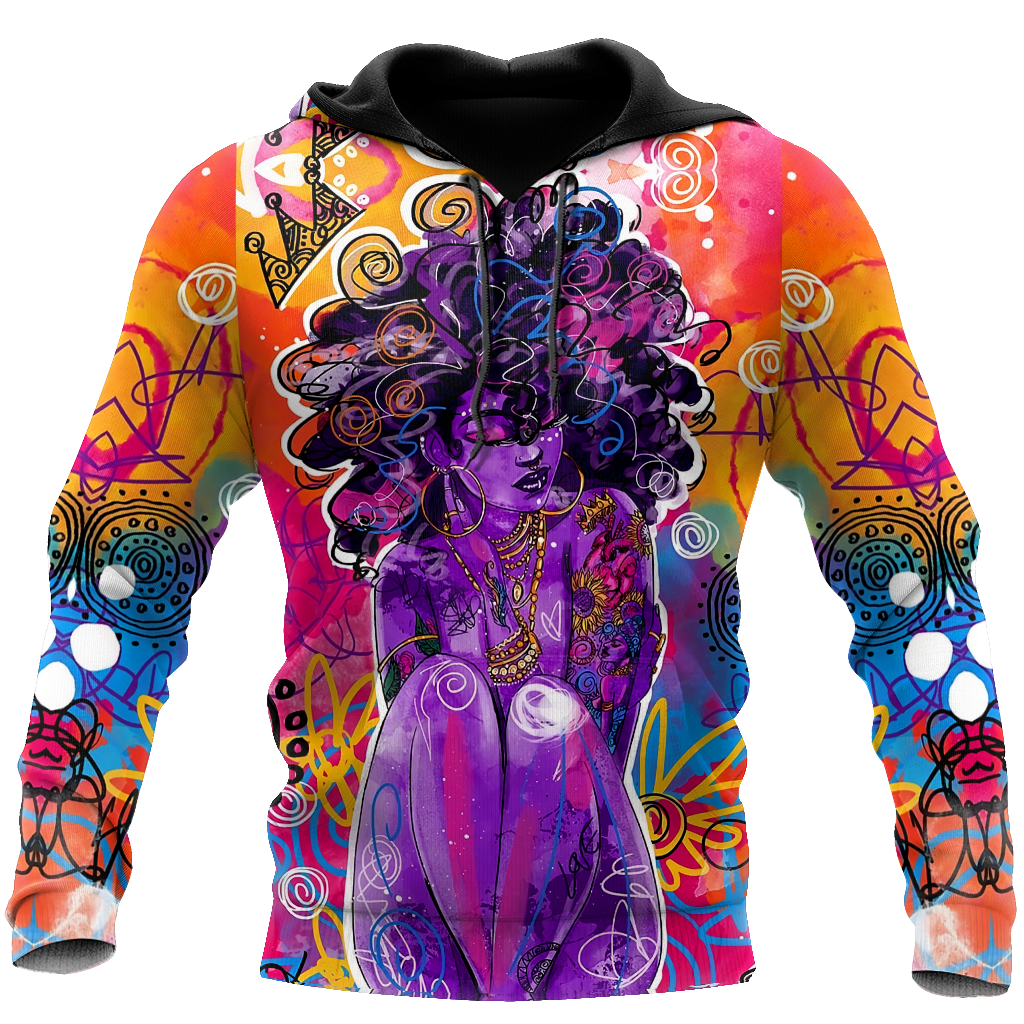 African Strong Girl Unisex Deluxe Hoodie ML