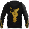 African Golden Dashiki Pattern 3D Over Printed Unisex Deluxe Hoodie ML