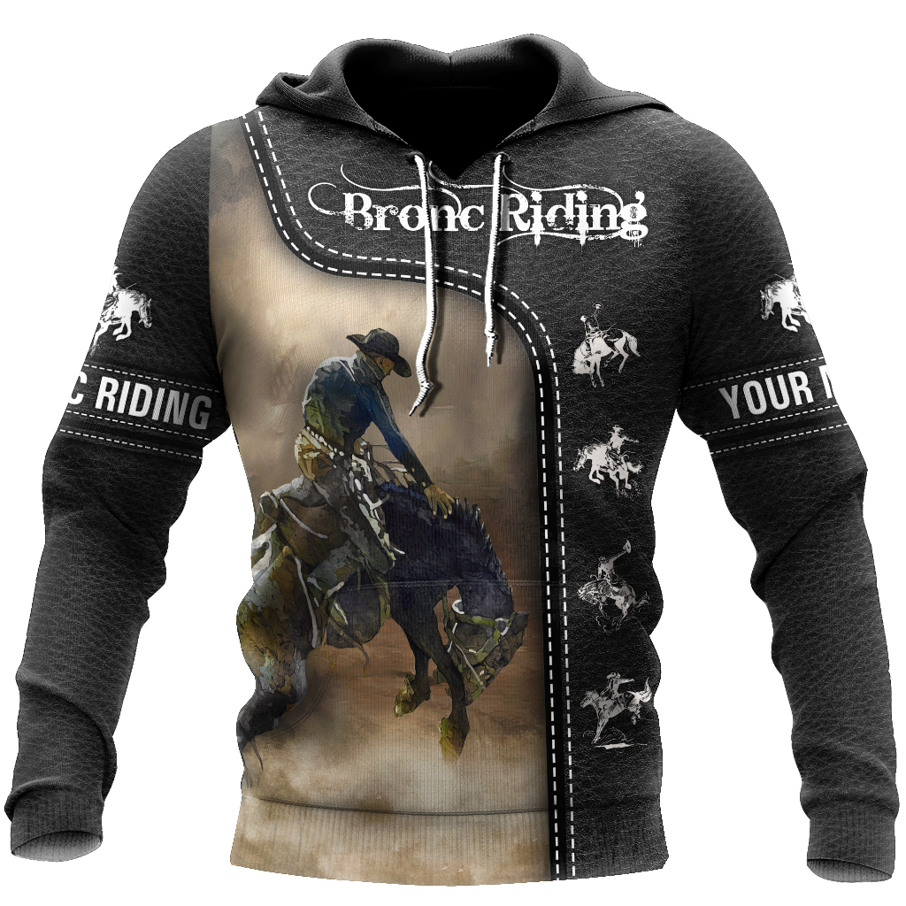Personalized Name Rodeo 3D All Over Printed Unisex Shirts Black Leather Texture