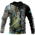 Fishaholic Crappie Fishing camo unisex 3d all over printed shirts